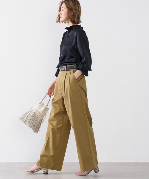 MICA&DEAL（マイカ＆ディール）の「チノワイドパンツ〈3サイズ展開〉（チノパンツ・レディース・キャメル/ベージュ/オフホワイト・34/36/38）」の17枚目の写真