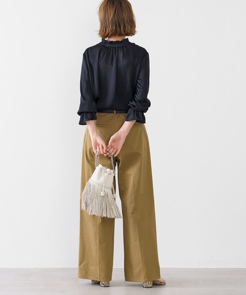 MICA&DEAL（マイカ＆ディール）の「チノワイドパンツ〈3サイズ展開〉（チノパンツ・レディース・キャメル/ベージュ/オフホワイト・34/36/38）」の19枚目の写真