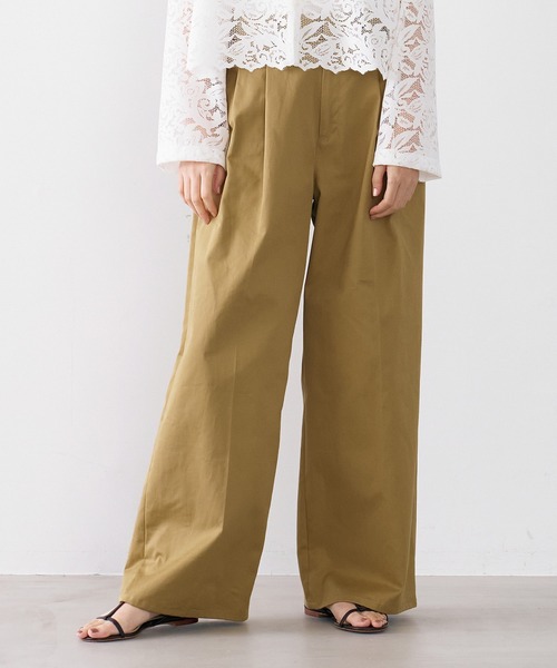 MICA&DEAL（マイカ＆ディール）の「チノワイドパンツ〈3サイズ展開〉（チノパンツ・レディース・キャメル/ベージュ/オフホワイト・34/36/38）」の20枚目の写真