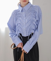 Bab | ストライプシャーリング リボンブラウス(シャツ/ブラウス)