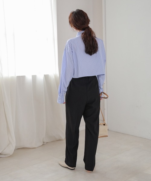Bab（バブ）の「ストライプシャーリング リボンブラウス（シャツ/ブラウス・レディース・オフホワイト/サックスブルー/ブラック・M）」の10枚目の写真
