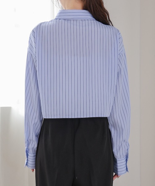 Bab（バブ）の「ストライプシャーリング リボンブラウス（シャツ/ブラウス・レディース・オフホワイト/サックスブルー/ブラック・M）」の17枚目の写真