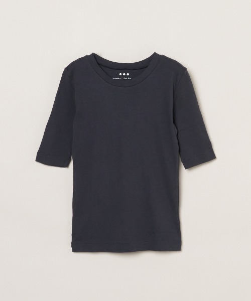 three dots（スリードッツ）の「ファンデーションコットン Tシャツ（Tシャツ/カットソー・レディース・ブラック/ネイビー/ホワイト/ブラック系その他/グレー・MEDIUM/SMALL）」の3枚目の写真