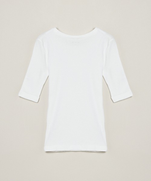 three dots（スリードッツ）の「ファンデーションコットン Tシャツ（Tシャツ/カットソー・レディース・ブラック/ネイビー/ホワイト/ブラック系その他/グレー・MEDIUM/SMALL）」の21枚目の写真