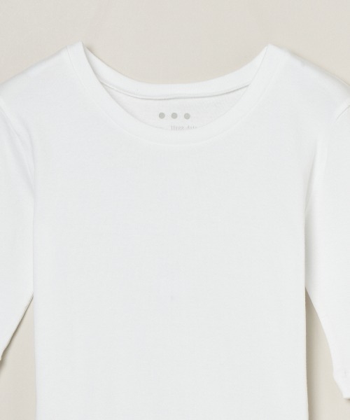 three dots（スリードッツ）の「ファンデーションコットン Tシャツ（Tシャツ/カットソー・レディース・ブラック/ネイビー/ホワイト/ブラック系その他/グレー・MEDIUM/SMALL）」の22枚目の写真