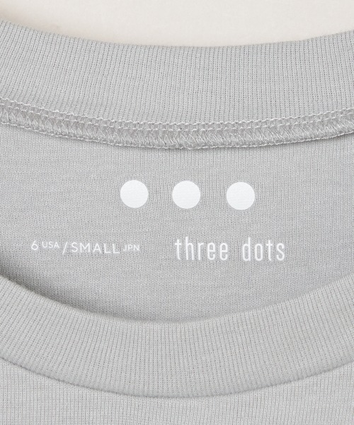three dots（スリードッツ）の「ファンデーションコットン Tシャツ（Tシャツ/カットソー・レディース・ブラック/ネイビー/ホワイト/ブラック系その他/グレー・MEDIUM/SMALL）」の19枚目の写真