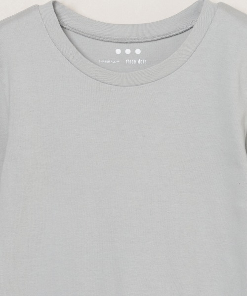 three dots（スリードッツ）の「ファンデーションコットン Tシャツ（Tシャツ/カットソー・レディース・ブラック/ネイビー/ホワイト/ブラック系その他/グレー・MEDIUM/SMALL）」の17枚目の写真