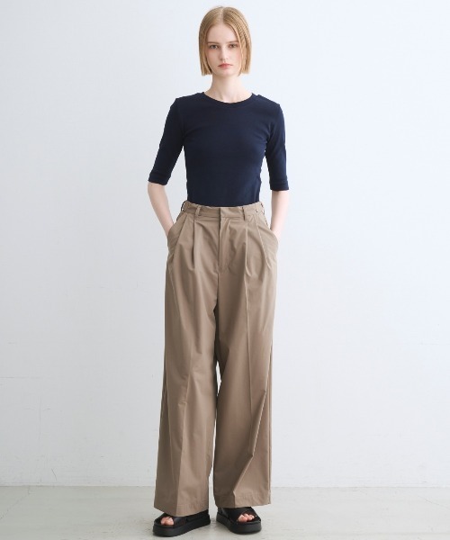 three dots（スリードッツ）の「ファンデーションコットン Tシャツ（Tシャツ/カットソー・レディース・ブラック/ネイビー/ホワイト/ブラック系その他/グレー・MEDIUM/SMALL）」の10枚目の写真