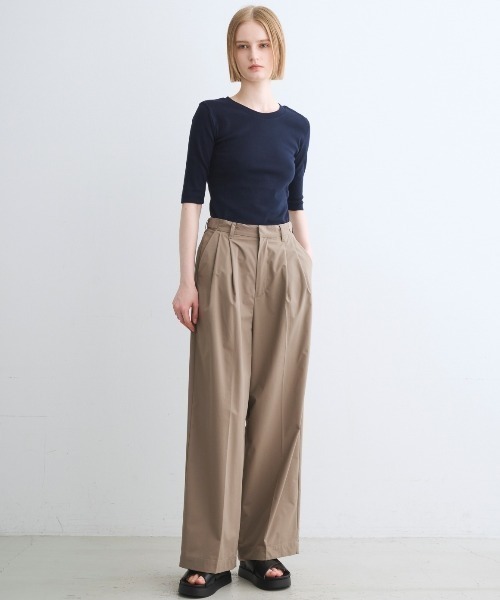 three dots（スリードッツ）の「ファンデーションコットン Tシャツ（Tシャツ/カットソー・レディース・ブラック/ネイビー/ホワイト/ブラック系その他/グレー・MEDIUM/SMALL）」の11枚目の写真