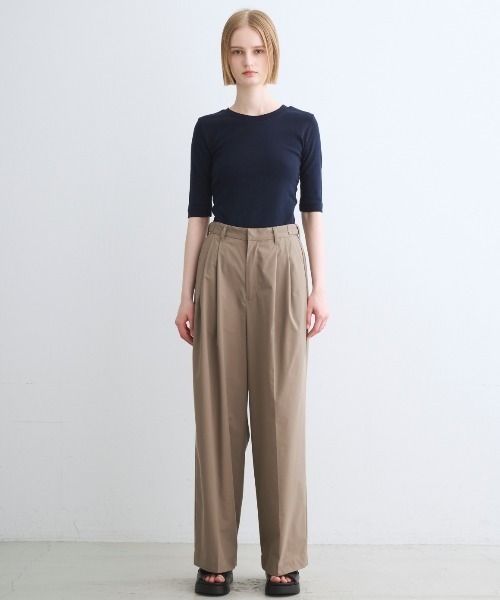 three dots（スリードッツ）の「ファンデーションコットン Tシャツ（Tシャツ/カットソー・レディース・ブラック/ネイビー/ホワイト/ブラック系その他/グレー・MEDIUM/SMALL）」の12枚目の写真