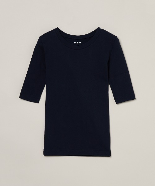 three dots（スリードッツ）の「ファンデーションコットン Tシャツ（Tシャツ/カットソー・レディース・ブラック/ネイビー/ホワイト/ブラック系その他/グレー・MEDIUM/SMALL）」の15枚目の写真