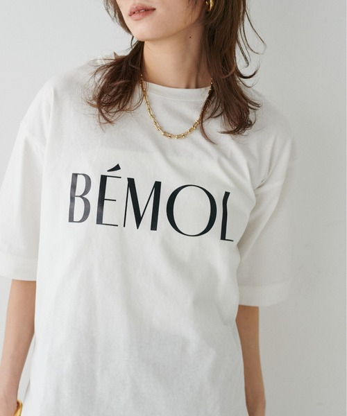 LARUTA(ラルータ)の「【LARUTA】6分袖ロゴT(Tシャツ/カットソー・レディース・チャコールグレー/イエロー/ネイビー/オフホワイト・FREE)」の1枚目の写真