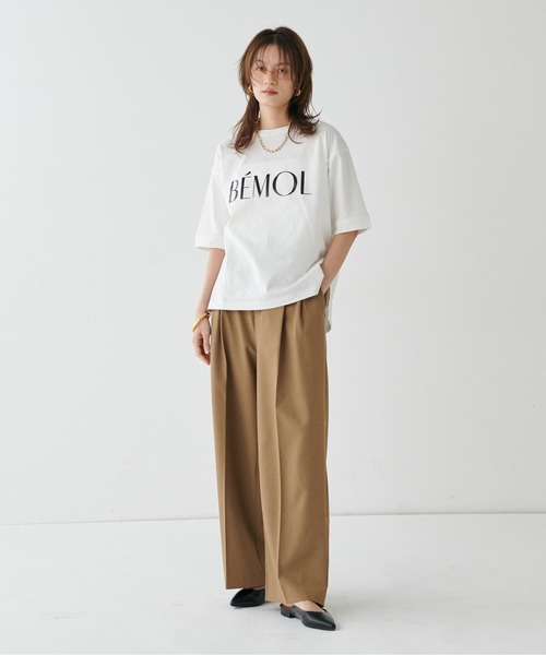 LARUTA(ラルータ)の「【LARUTA】6分袖ロゴT(Tシャツ/カットソー・レディース・チャコールグレー/イエロー/ネイビー/オフホワイト・FREE)」の7枚目の写真