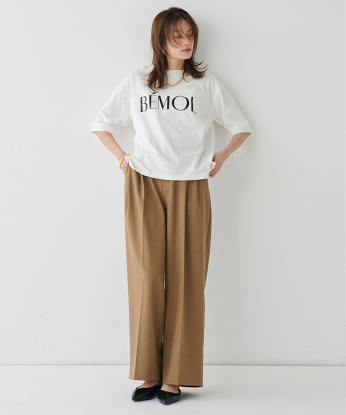 LARUTA(ラルータ)の「【LARUTA】6分袖ロゴT(Tシャツ/カットソー・レディース・チャコールグレー/イエロー/ネイビー/オフホワイト・FREE)」の8枚目の写真
