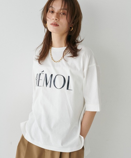 LARUTA(ラルータ)の「【LARUTA】6分袖ロゴT(Tシャツ/カットソー・レディース・チャコールグレー/イエロー/ネイビー/オフホワイト・FREE)」の5枚目の写真