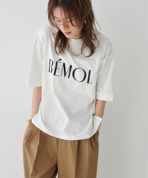 LARUTA(ラルータ)の「【LARUTA】6分袖ロゴT(Tシャツ/カットソー・レディース・チャコールグレー/イエロー/ネイビー/オフホワイト・FREE)」の6枚目の写真