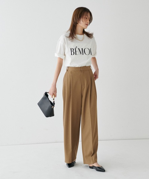 LARUTA(ラルータ)の「【LARUTA】6分袖ロゴT(Tシャツ/カットソー・レディース・チャコールグレー/イエロー/ネイビー/オフホワイト・FREE)」の9枚目の写真
