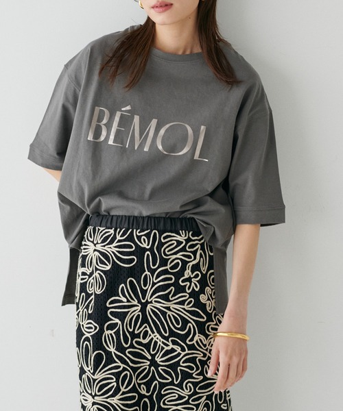 LARUTA(ラルータ)の「【LARUTA】6分袖ロゴT(Tシャツ/カットソー・レディース・チャコールグレー/イエロー/ネイビー/オフホワイト・FREE)」の14枚目の写真
