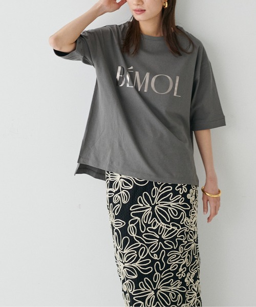 LARUTA(ラルータ)の「【LARUTA】6分袖ロゴT(Tシャツ/カットソー・レディース・チャコールグレー/イエロー/ネイビー/オフホワイト・FREE)」の15枚目の写真