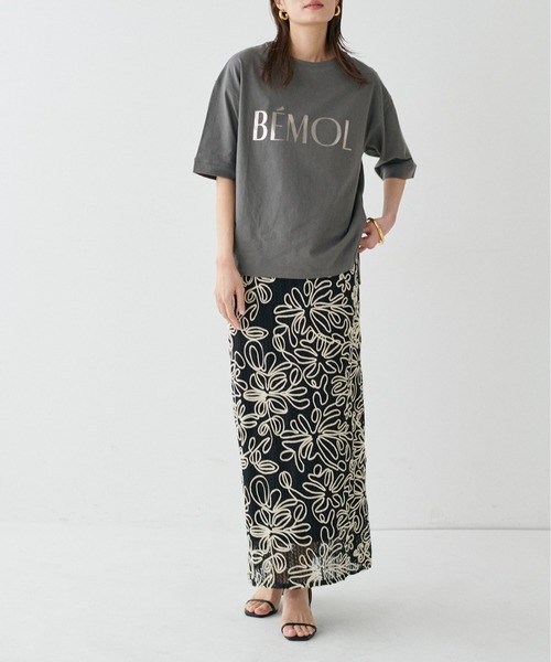 LARUTA(ラルータ)の「【LARUTA】6分袖ロゴT(Tシャツ/カットソー・レディース・チャコールグレー/イエロー/ネイビー/オフホワイト・FREE)」の17枚目の写真