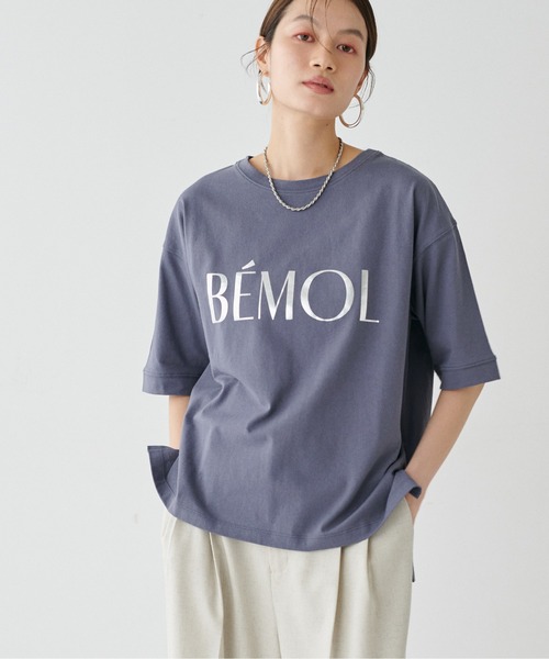 LARUTA(ラルータ)の「【LARUTA】6分袖ロゴT(Tシャツ/カットソー・レディース・チャコールグレー/イエロー/ネイビー/オフホワイト・FREE)」の21枚目の写真