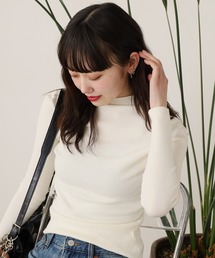 細リブハイネックトップス 秋物 秋服 2026年秋冬