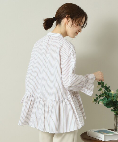 ITS'DEMO(イッツデモ)の「◆【手洗い可/通勤】ペプラムブラウス(シャツ/ブラウス・レディース・ホワイト系5/ベージュ系2/ネイビー系2/サックスブルー系2・00)」の13枚目の写真