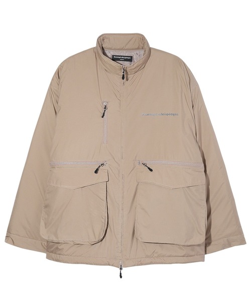 Diaspora Skateboards(ディアスポラスケートボーズ)の「Diaspora Skateboards MID PUFFER JACKET OT01(ブルゾン・メンズ・ベージュ/ブラック・L)」の1枚目の写真