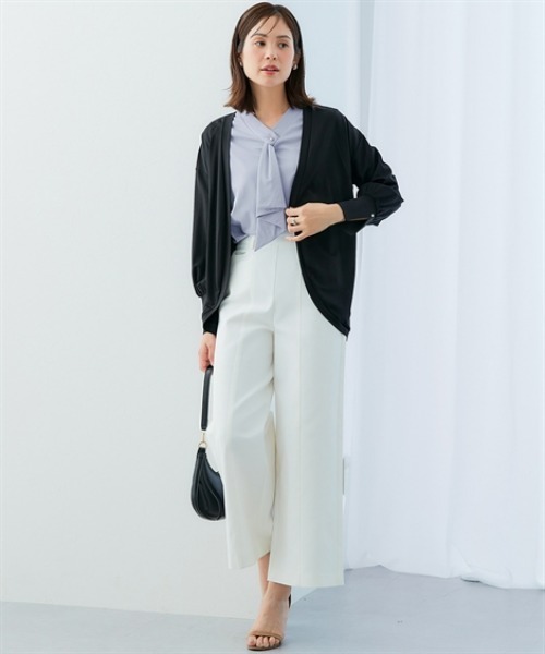 7days Life Styling(セブンデイズライフスタイリング)の「シルケットポンチ袖ボリュームトッパーカーディガン(カーディガン/ボレロ・レディース・グレイッシュベージュ/ブラック/オフホワイト/ミント・S/L/3L/M/LL)」の8枚目の写真