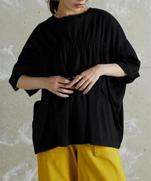 前後ギャザードルマンシルエットゆったりサイズTシャツ ［Soiunique］