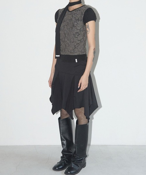 FANCY CLUB(ファンシークラブ)の「FANCY CLUB/レーススカーフSET T(Tシャツ/カットソー・レディース・グレー/ブラック・FREE)」の4枚目の写真