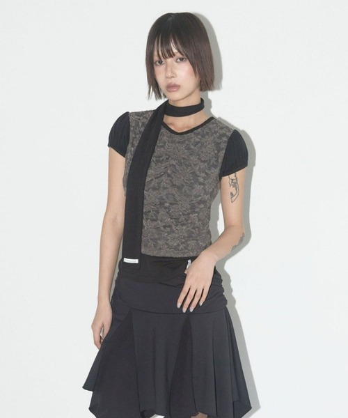 FANCY CLUB／レーススカーフSET T（Tシャツ/カットソー）｜FANCY