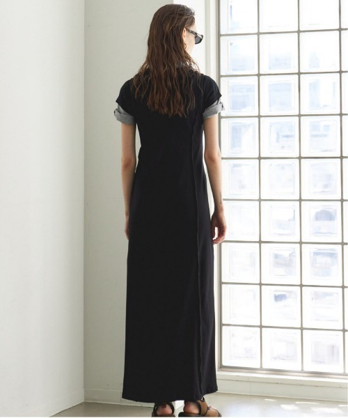 セール】Henry Neck Layered Cut And Sew Dress/ヘンリーネック