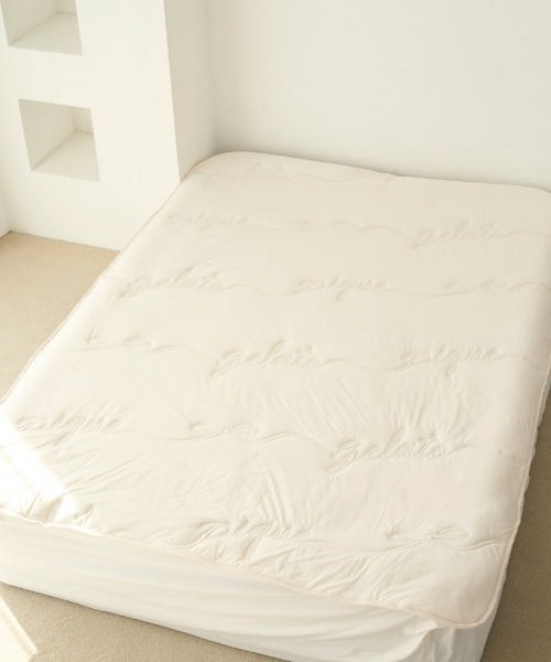 【Sleep】【接触冷感】リボンロゴ敷きパッド（セミダブル）