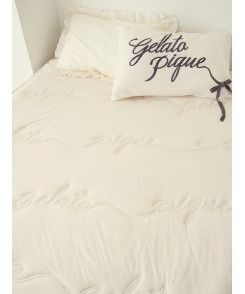 【Sleep】【接触冷感】リボンロゴ敷きパッド（セミダブル）