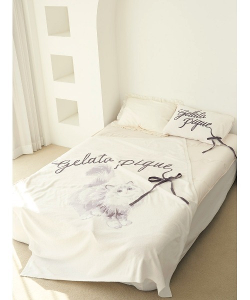 【Sleep】【接触冷感】リボンロゴ敷きパッド（セミダブル）