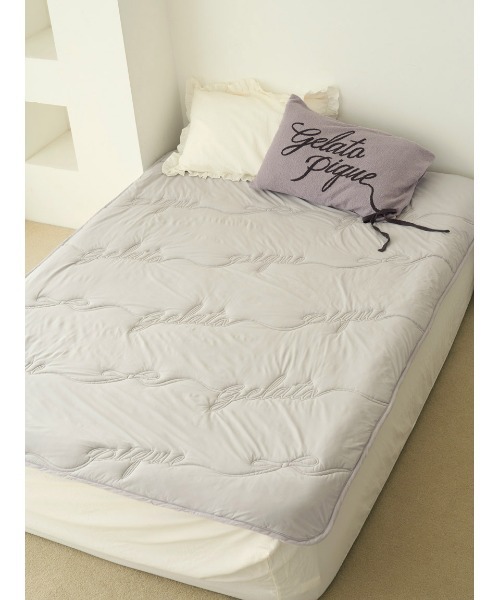 【Sleep】【接触冷感】リボンロゴ敷きパッド（セミダブル）