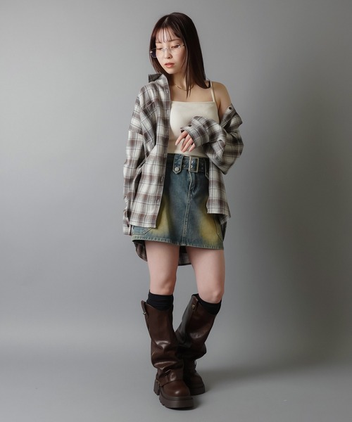 SPINNS（スピンズ）の「一番使いやすい丈感目指しました！/カップ付き ショート丈キャミソール/2サイズ・5色展開（キャミソール・レディース・ナチュラル/カーキ/オフホワイト/ブラック/チャコール・M/S）」の19枚目の写真