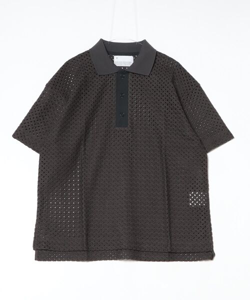 VOAAOV(ヴォアーブ)の「【VOAAOV】 RASCHEL MESH Polo Shirt(ポロシャツ・メンズ・ブラック/ネイビー/チャコールグレー/オフホワイト・1/2)」の1枚目の写真