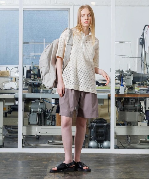 VOAAOV(ヴォアーブ)の「【VOAAOV】 RASCHEL MESH Polo Shirt(ポロシャツ・メンズ・ブラック/ネイビー/チャコールグレー/オフホワイト・1/2)」の7枚目の写真