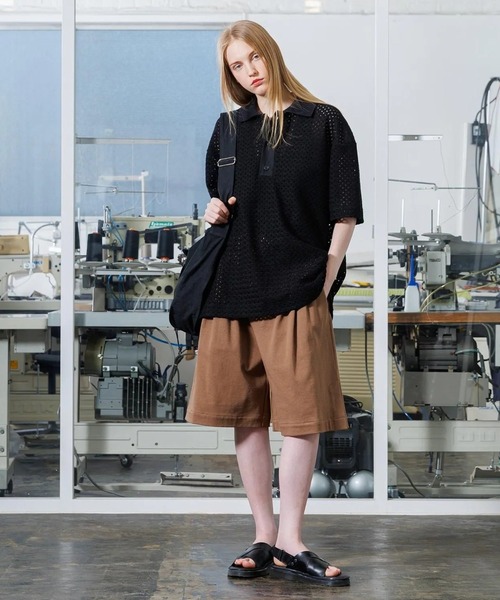 VOAAOV(ヴォアーブ)の「【VOAAOV】 RASCHEL MESH Polo Shirt(ポロシャツ・メンズ・ブラック/ネイビー/チャコールグレー/オフホワイト・1/2)」の10枚目の写真