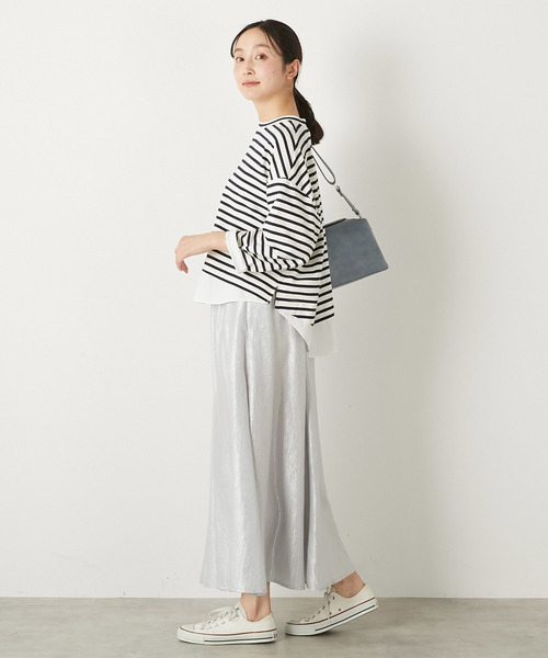 MELROSE claire（メルローズ クレール）の「【ブライトワッシャークロス6枚接ぎスカート】（スカート・レディース・ブラック/ブラウン系その他/シルバー・FREE）」の15枚目の写真