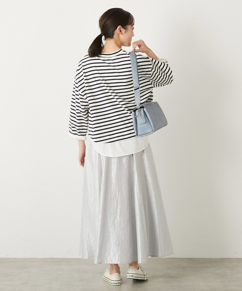 MELROSE claire（メルローズ クレール）の「【ブライトワッシャークロス6枚接ぎスカート】（スカート・レディース・ブラック/ブラウン系その他/シルバー・FREE）」の16枚目の写真