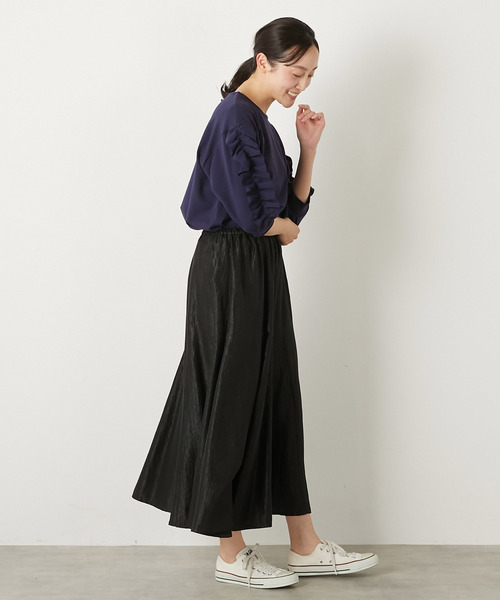 MELROSE claire（メルローズ クレール）の「【ブライトワッシャークロス6枚接ぎスカート】（スカート・レディース・ブラック/ブラウン系その他/シルバー・FREE）」の11枚目の写真