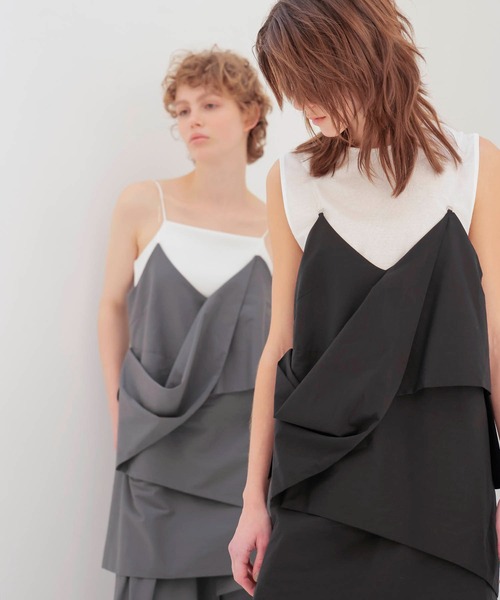 DRESSLAVE(ドレスレイブ)の「irregular tiered all in one(イレギュラーティアードオールインワン)(サロペット/オーバーオール・レディース・ブラック/グレー・38)」の15枚目の写真