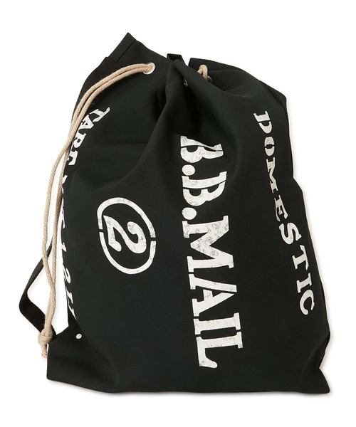 HOLLYWOOD RANCH MARKET（ハリウッドランチマーケット）の「ポリエステルキャンバス B.B.MAIL ランドリーバッグ（ショルダーバッグ・メンズ・ブラック/ナチュラル・ONE SIZE）」の2枚目の写真