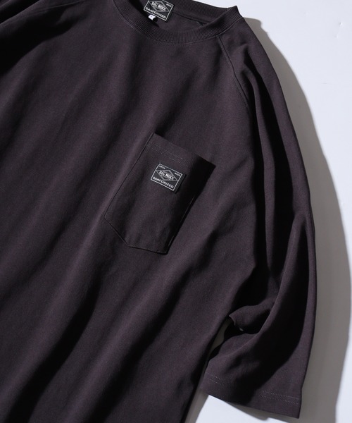 BIG MIKE(ビッグマイク)の「BIG MIKE Sunglasses Pocket Tee サングラスポケット ワイド7分袖Tシャツ(Tシャツ/カットソー・メンズ・キナリ/スミクロ/グリーン・XL/L/M)」の3枚目の写真