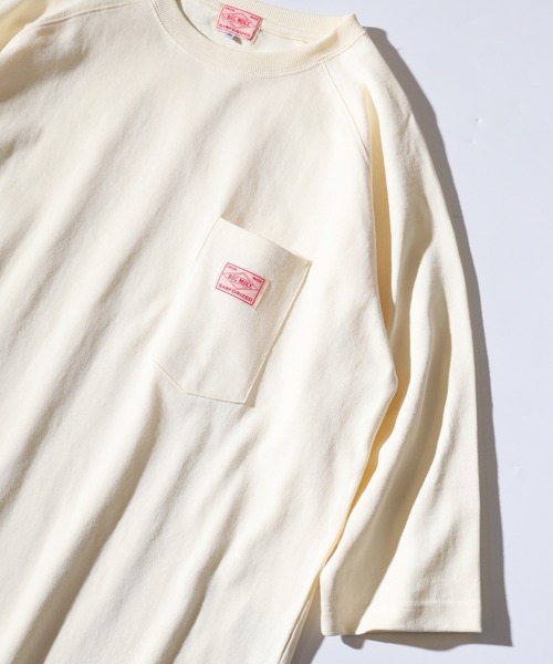 BIG MIKE(ビッグマイク)の「BIG MIKE Sunglasses Pocket Tee サングラスポケット ワイド7分袖Tシャツ(Tシャツ/カットソー・メンズ・キナリ/スミクロ/グリーン・XL/L/M)」の2枚目の写真