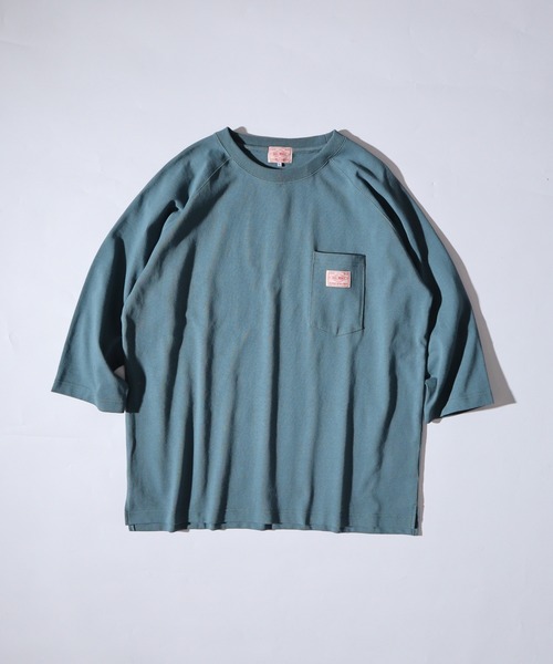 BIG MIKE(ビッグマイク)の「BIG MIKE Sunglasses Pocket Tee サングラスポケット ワイド7分袖Tシャツ(Tシャツ/カットソー・メンズ・キナリ/スミクロ/グリーン・XL/L/M)」の18枚目の写真