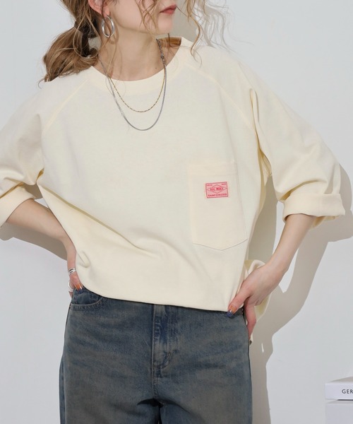 BIG MIKE(ビッグマイク)の「BIG MIKE Sunglasses Pocket Tee サングラスポケット ワイド7分袖Tシャツ(Tシャツ/カットソー・メンズ・キナリ/スミクロ/グリーン・XL/L/M)」の15枚目の写真